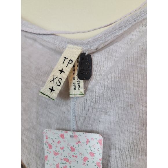 Free People Size XS Linen Blend Ombre "Strawberry Top" New with Tag Black - Picture 2 of 6